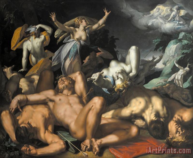 Abraham Bloemaert Apollo And Diana Punishing Niobe by Killing Her Children Art Print