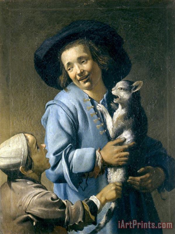 Abraham Bloemaert Youths Playing with The Cat Art Print