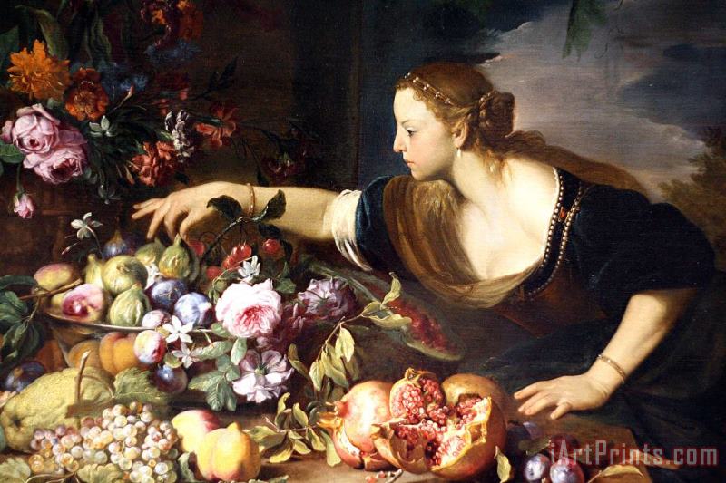 Femme Prenant Des Fruits painting - Abraham Brueghel (breugel, Breughel) Femme Prenant Des Fruits Art Print