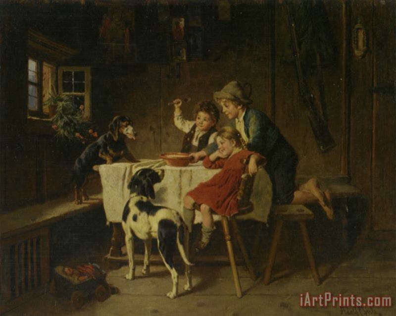 Adolf Eberle Dinner Time Art Painting