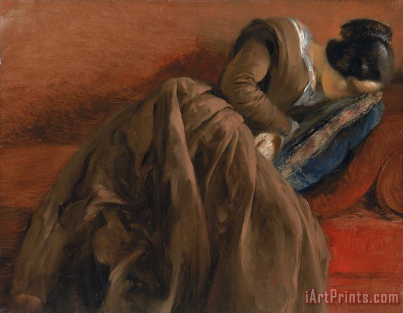 Adolph Friedrich Erdmann von Menzel Emilie the Artist's Sister Asleep Art Painting