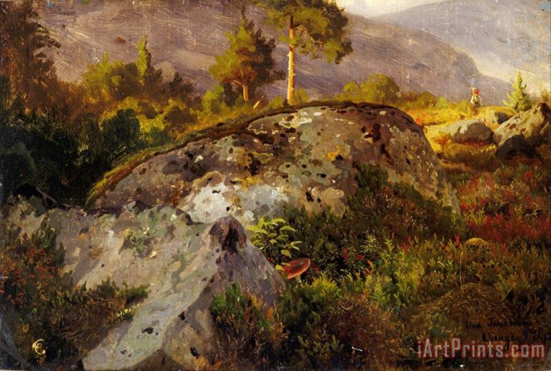 Adolph Tidemand & Hans Gude Landscape Study From Vaga Art Painting