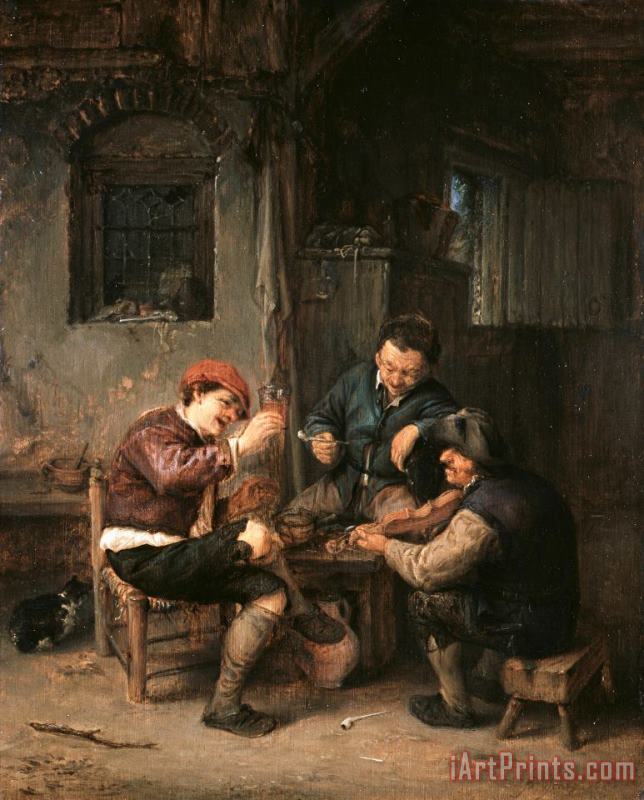 Adriaen Van Ostade Three Peasants at an Inn Art Print