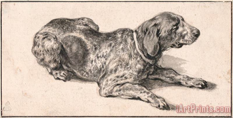 Reclining Dog 1645 painting - Aelbert Cuyp Reclining Dog 1645 Art Print