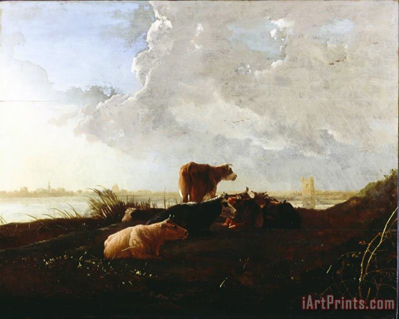 Aelbert Cuyp The Cattle Near a River Art Painting