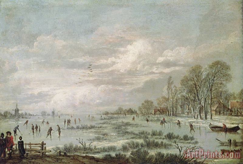 Aert van der Neer Winter Landscape Art Painting