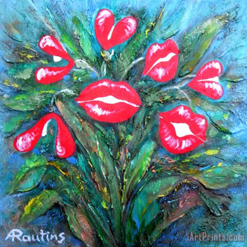 Bouquet Of Kisses painting - Agris Rautins Bouquet Of Kisses Art Print