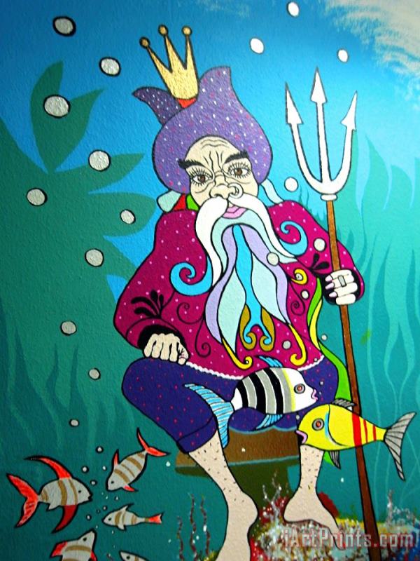 Neptun painting - Agris Rautins Neptun Art Print