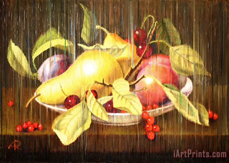 Still Life with Fruits painting - Agris Rautins Still Life with Fruits Art Print