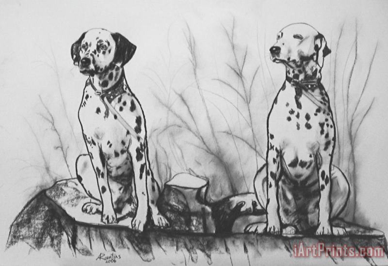 Agris Rautins Two dogs Art Painting