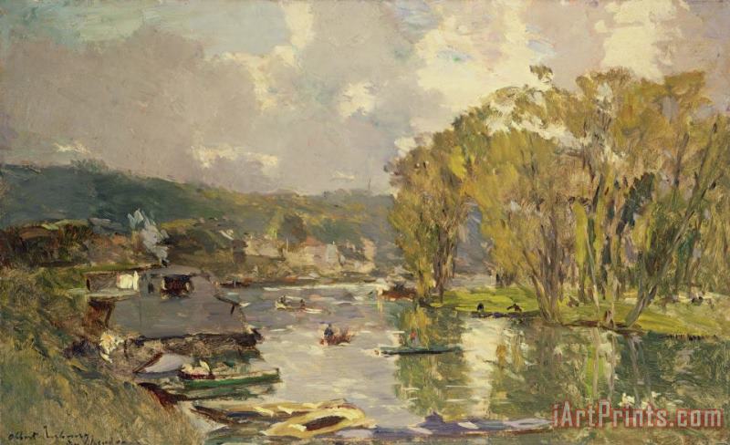 Albert-Charles Lebourg Along The Seine At Meudon Art Painting