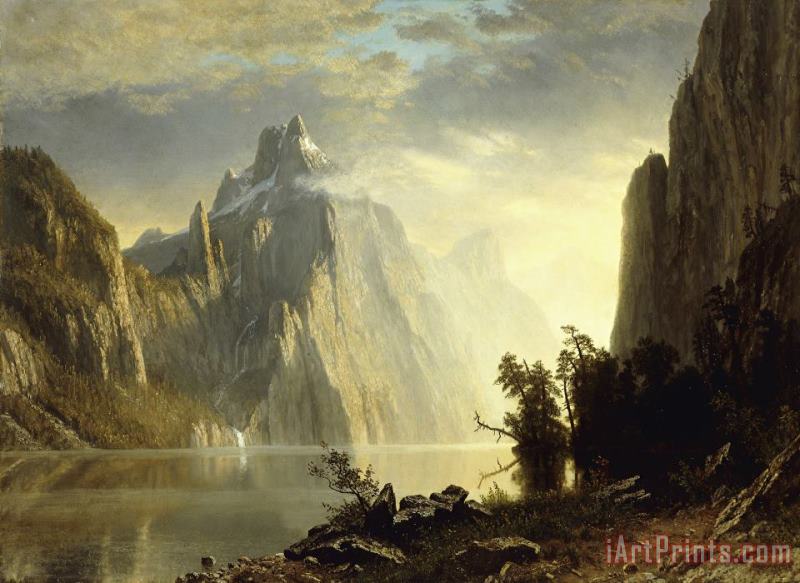 A Lake in The Sierra Nevada painting - Albert Bierstadt A Lake in The Sierra Nevada Art Print