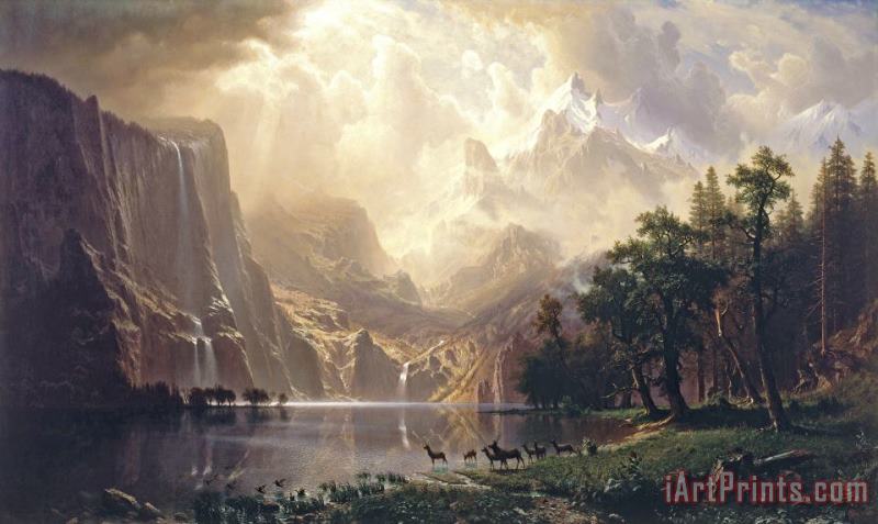 Albert Bierstadt Among The Sierra Nevada Mountains California Art Print