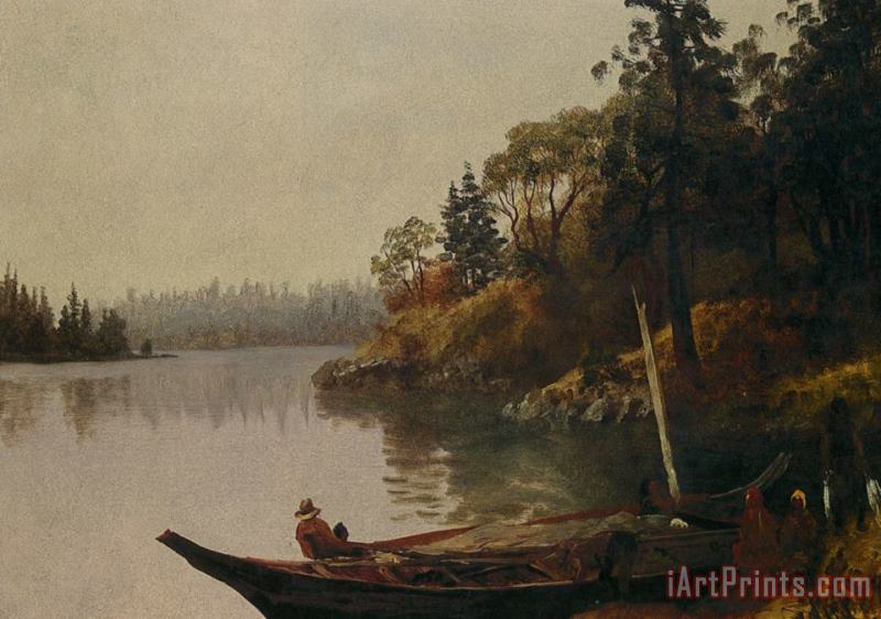 Albert Bierstadt Fishing on The Northwest Coast Art Painting