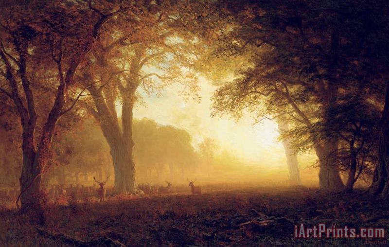 Albert Bierstadt Golden Light of California Art Painting