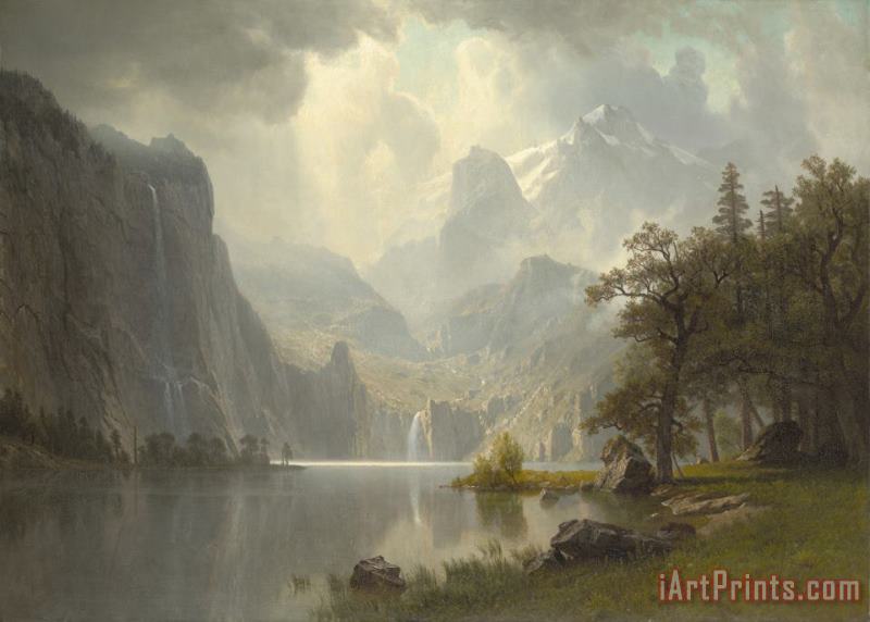 In The Mountains painting - Albert Bierstadt In The Mountains Art Print