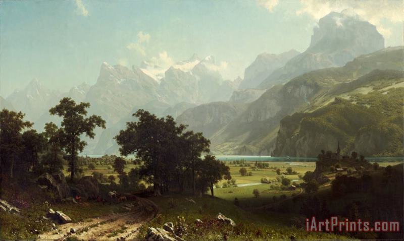 Albert Bierstadt Lake Lucerne Art Painting