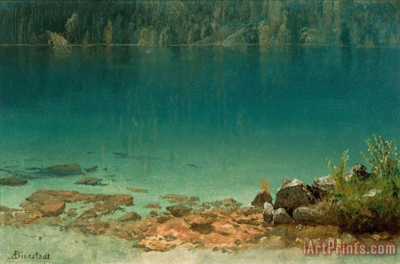 Lake Scene painting - Albert Bierstadt Lake Scene Art Print