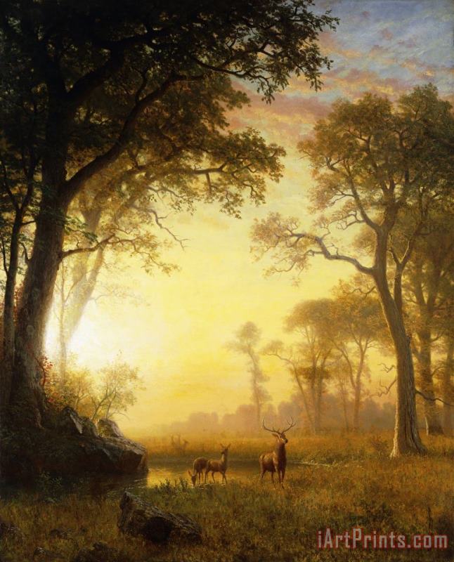 Light In The Forest painting - Albert Bierstadt Light In The Forest Art Print