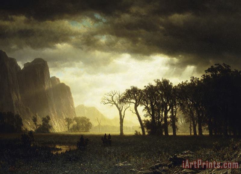 Passing Storm in Yosemite painting - Albert Bierstadt Passing Storm in Yosemite Art Print