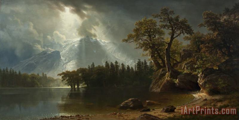 Albert Bierstadt Passing Storm Over The Sierra Nevadas Art Painting