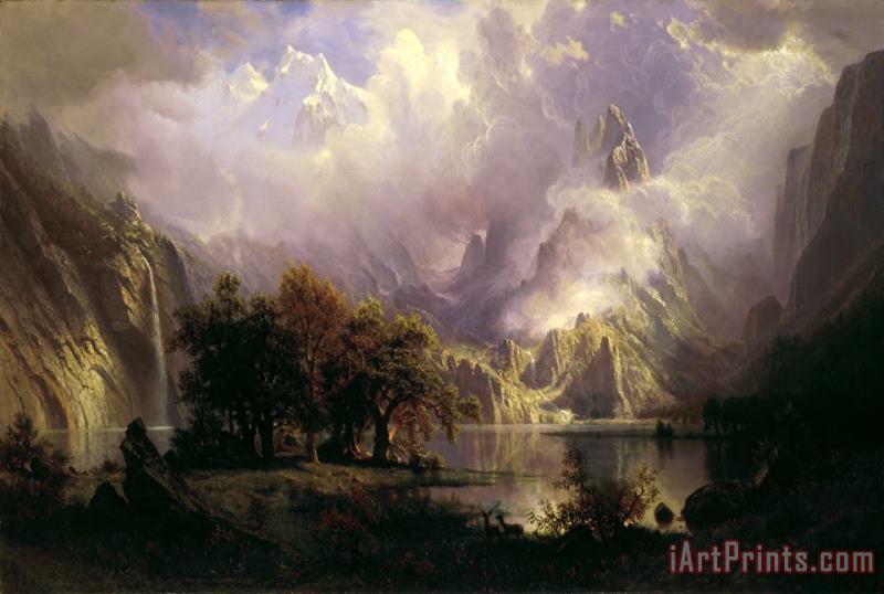 Rocky Mountain Landscape painting - Albert Bierstadt Rocky Mountain Landscape Art Print