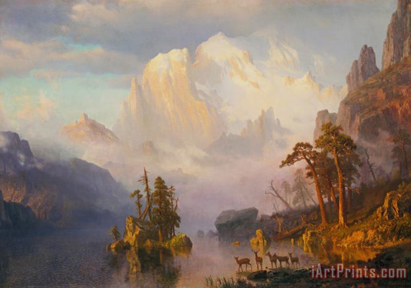 Albert Bierstadt Rocky Mountains Art Painting
