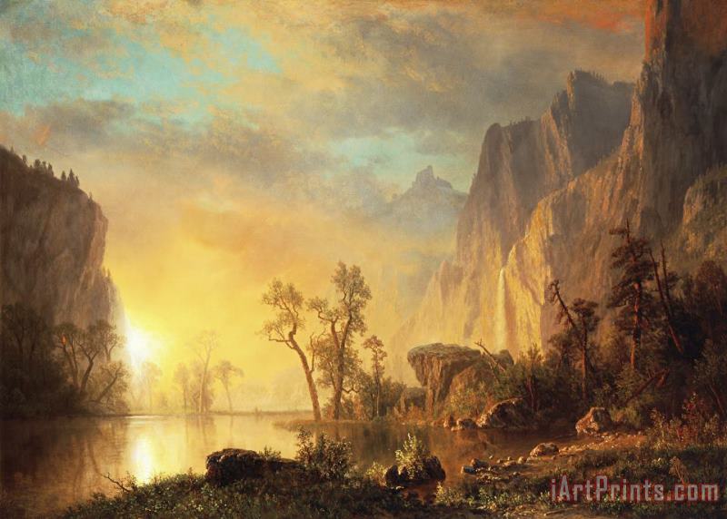 Albert Bierstadt Sunset in the Rockies Art Print