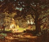 Albert Bierstadt - The House in the Woods painting