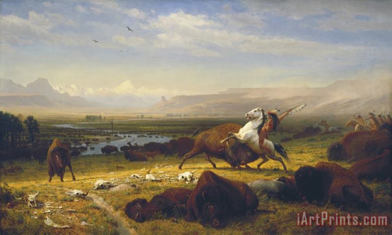 The Last of The Buffalo painting - Albert Bierstadt The Last of The Buffalo Art Print