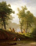 Albert Bierstadt - The Wolf River - Kansas painting
