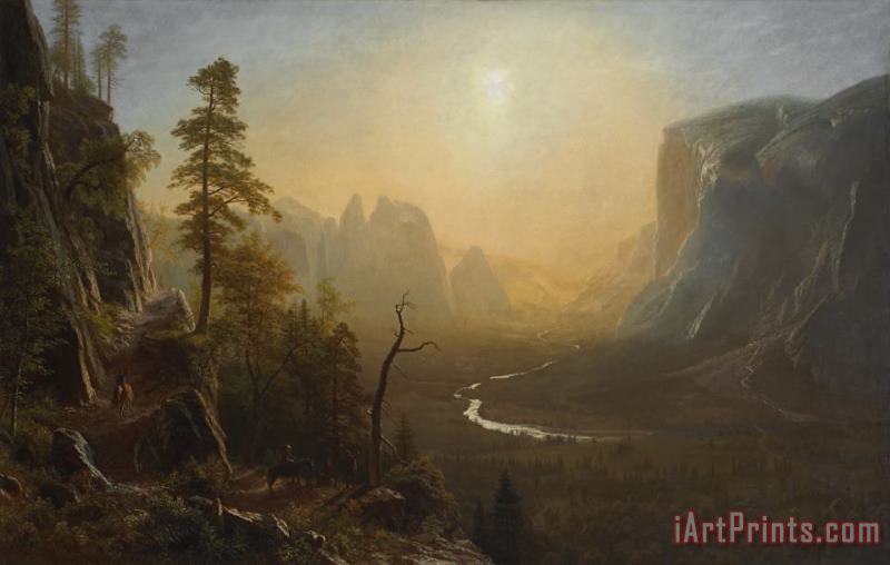 Yosemite Valley, Glacier Point Trail painting - Albert Bierstadt Yosemite Valley, Glacier Point Trail Art Print