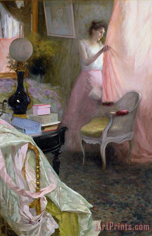Albert Breaute Woman in an Interior Art Painting