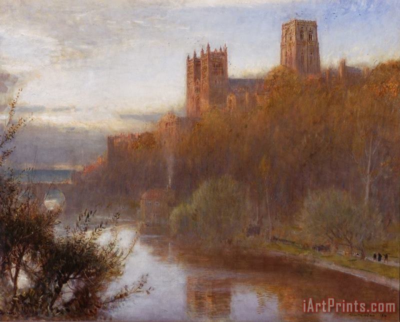 Durham Cathedral painting - Albert Goodwin Durham Cathedral Art Print