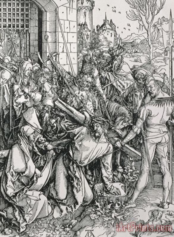 Albrecht Duerer The Bearing Of The Cross From The 'great Passion' Series Art Painting