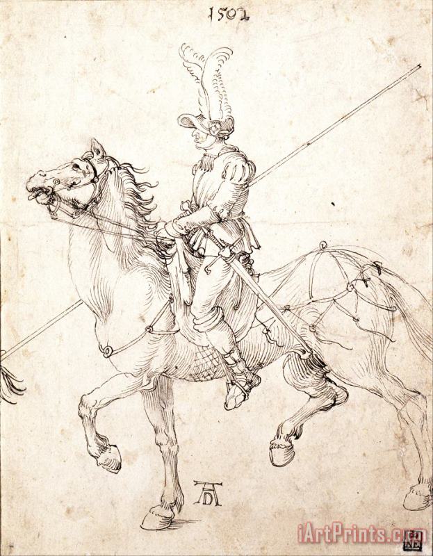 Albrecht Durer Lancer on Horseback Art Print