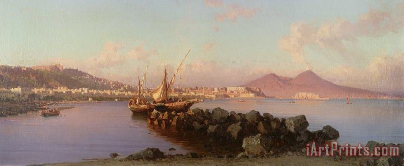 View of the Bay of Naples painting - Alessandro la Volpe View of the Bay of Naples Art Print