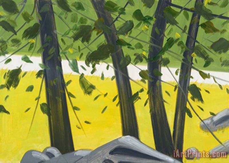 Four Trees 1, 2015 painting - Alex Katz Four Trees 1, 2015 Art Print