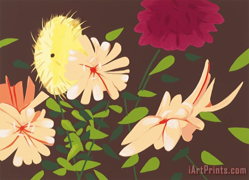Alex Katz Late Summer Flowers, 2013 Art Print