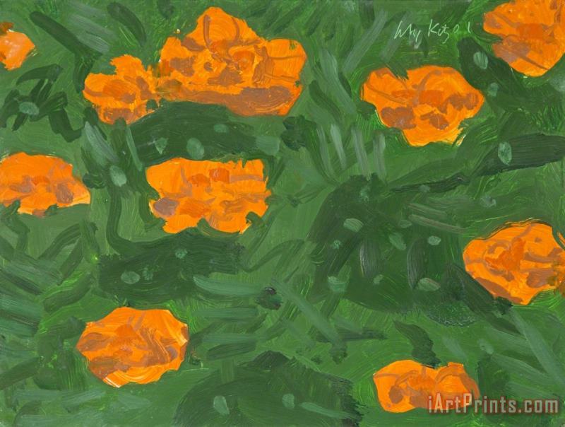 Marigold #1, 2001 painting - Alex Katz Marigold #1, 2001 Art Print