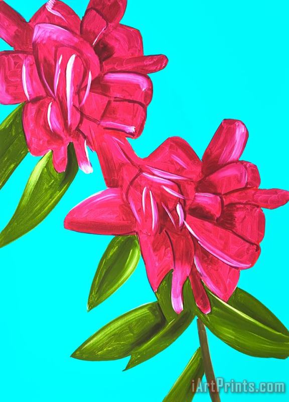 Peonies, From The Flowers Portfolio, 2021 painting - Alex Katz Peonies, From The Flowers Portfolio, 2021 Art Print