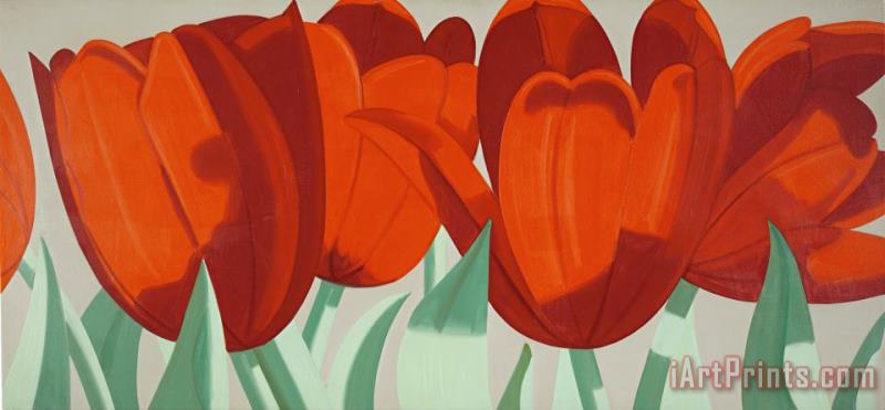 Red Tulips, 1967 painting - Alex Katz Red Tulips, 1967 Art Print