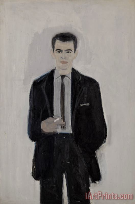 Self Portrait (cigarette) painting - Alex Katz Self Portrait (cigarette) Art Print