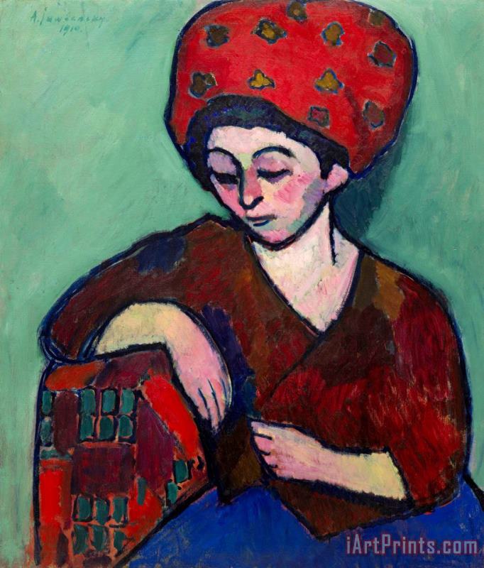Helene with Colored Turban painting - Alexei Jawlensky Helene with Colored Turban Art Print