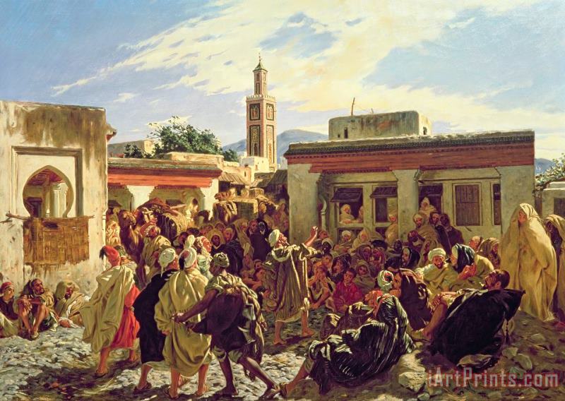 Alfred Dehodencq The Moroccan Storyteller Art Painting