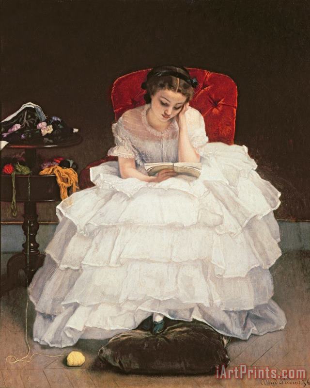 Alfred Emile Stevens Girl Reading Art Print