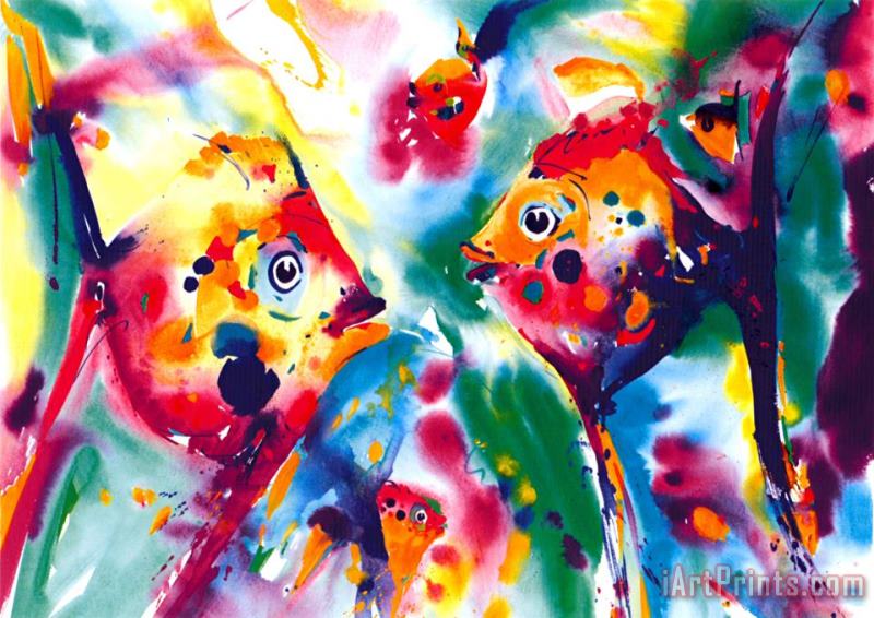 alfred gockel Angel Fish Art Painting