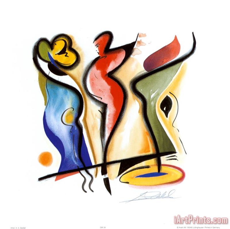 Dancing painting - alfred gockel Dancing Art Print