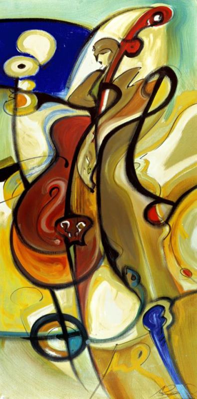 Lowdown Bass painting - alfred gockel Lowdown Bass Art Print