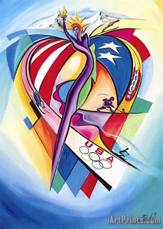 alfred gockel Usoc Olympic Celebration Art Print